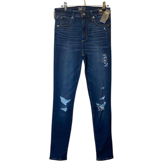 Abercrombie & Fitch Denim - Abercrombie Simone High Rise Super Skinny Jeans NWT 26 SHORT 2S Blue Distressed